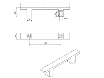 LATUS MT4051 - Bronze pull handle by Fama International - view 3